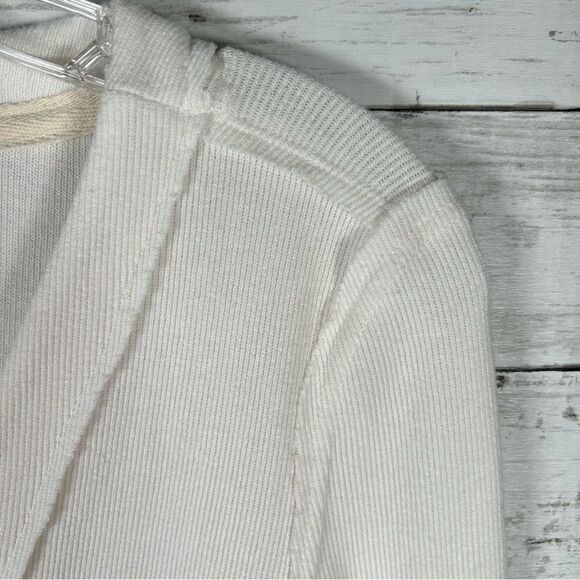 We The Free Cardigan V-Neck Long Sleeve Ribbed Button Front Ivory Medium - Picture 4 of 6